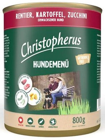 Artikel mit dem Namen Christopherus Menü -Adult - mit Rentier &amp; Kartoffel im Shop von zoo.de , dem Onlineshop für nachhaltiges Hundefutter und Katzenfutter.