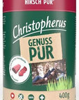 Artikel mit dem Namen Christopherus Pur Hirsch im Shop von zoo.de , dem Onlineshop für nachhaltiges Hundefutter und Katzenfutter.