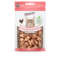 Artikel mit dem Namen Dokas Cat Hühnerherz (gefriergetrocknet) im Shop von zoo.de , dem Onlineshop für nachhaltiges Hundefutter und Katzenfutter.