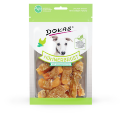 Artikel mit dem Namen Dokas Hühnerbrust 70 g im Shop von zoo.de , dem Onlineshop für nachhaltiges Hundefutter und Katzenfutter.