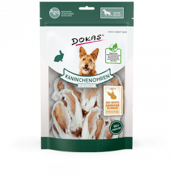 Artikel mit dem Namen Dokas Kaninchenohr mit Fell im Shop von zoo.de , dem Onlineshop für nachhaltiges Hundefutter und Katzenfutter.