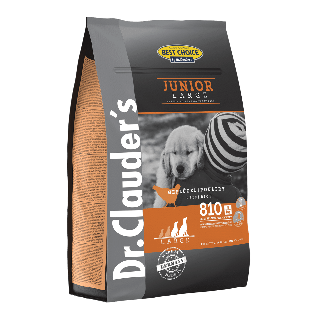 Artikel mit dem Namen Dr.Clauder's Best Choice Junior Large Breed im Shop von zoo.de , dem Onlineshop für nachhaltiges Hundefutter und Katzenfutter.