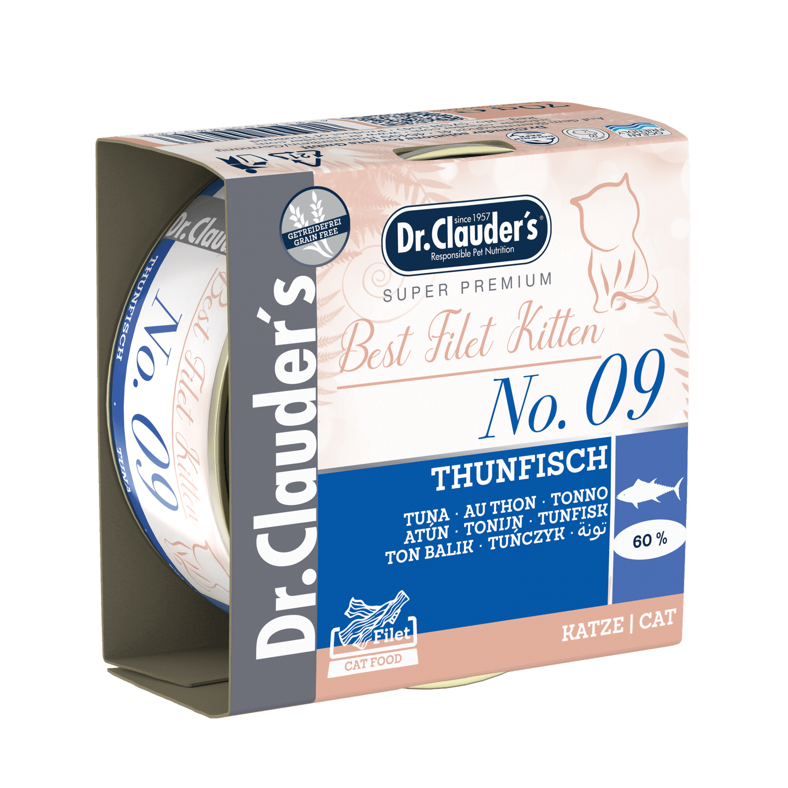 Artikel mit dem Namen Dr.Clauder's Cat Best Filet No9 Kitten Thunfisch im Shop von zoo.de , dem Onlineshop für nachhaltiges Hundefutter und Katzenfutter.