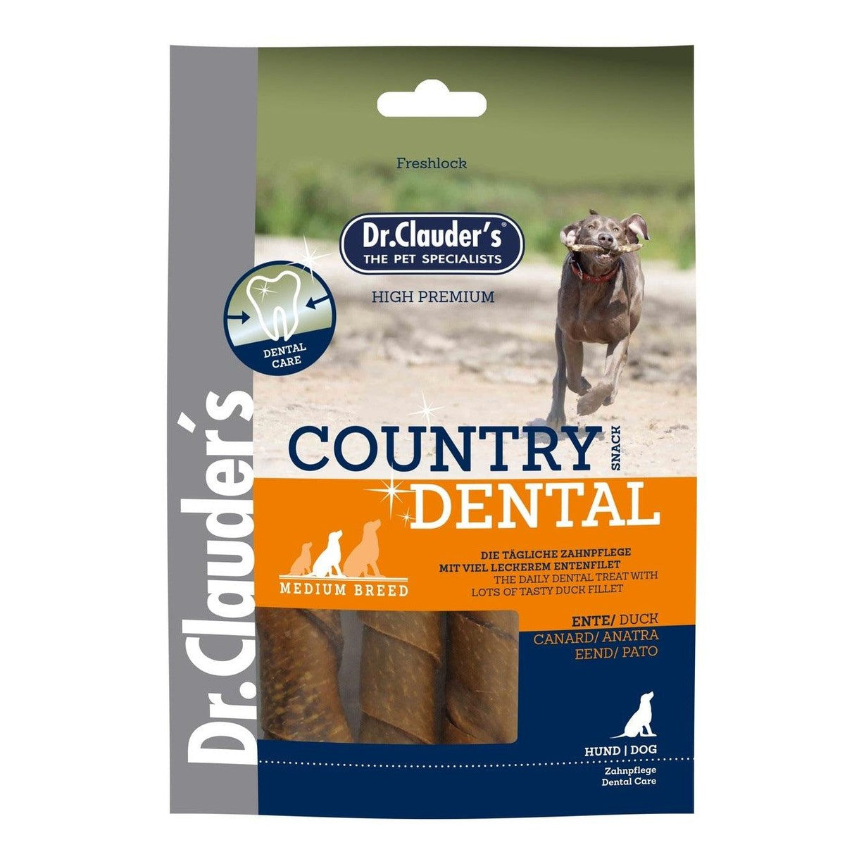 Artikel mit dem Namen Dr.Clauder's Dental Ente medium im Shop von zoo.de , dem Onlineshop für nachhaltiges Hundefutter und Katzenfutter.