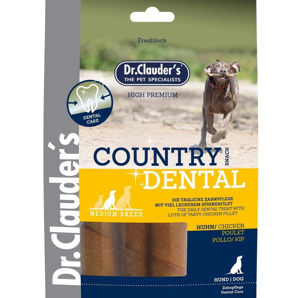 Artikel mit dem Namen Dr.Clauder's Dental Huhn medium im Shop von zoo.de , dem Onlineshop für nachhaltiges Hundefutter und Katzenfutter.