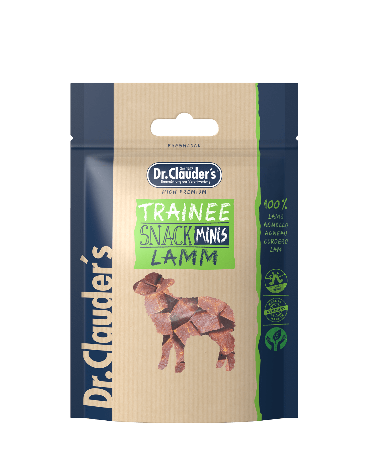 Artikel mit dem Namen Dr.Clauder's Dog Snack Trainee Mini Lamm im Shop von zoo.de , dem Onlineshop für nachhaltiges Hundefutter und Katzenfutter.