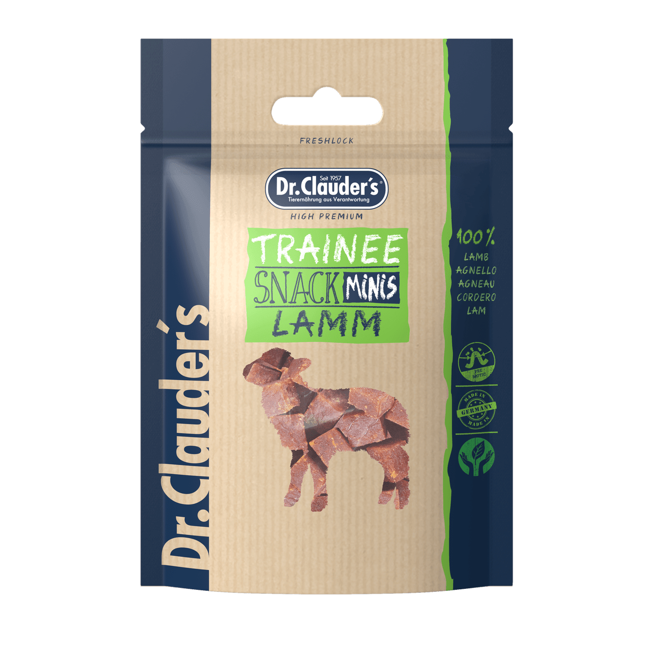 Artikel mit dem Namen Dr.Clauder's Dog Snack Trainee Mini Lamm im Shop von zoo.de , dem Onlineshop für nachhaltiges Hundefutter und Katzenfutter.