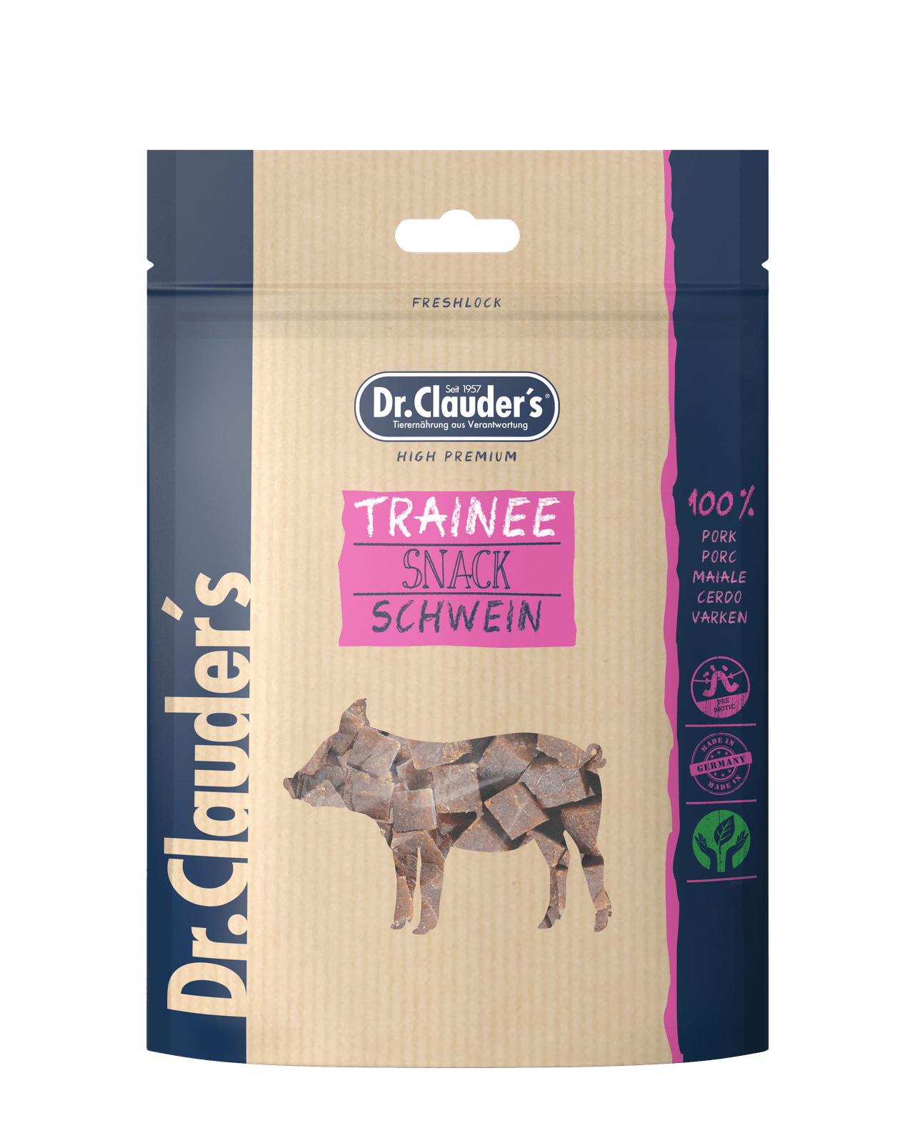 Artikel mit dem Namen Dr.Clauder's Dog Snack Trainee Schweinefleisch im Shop von zoo.de , dem Onlineshop für nachhaltiges Hundefutter und Katzenfutter.