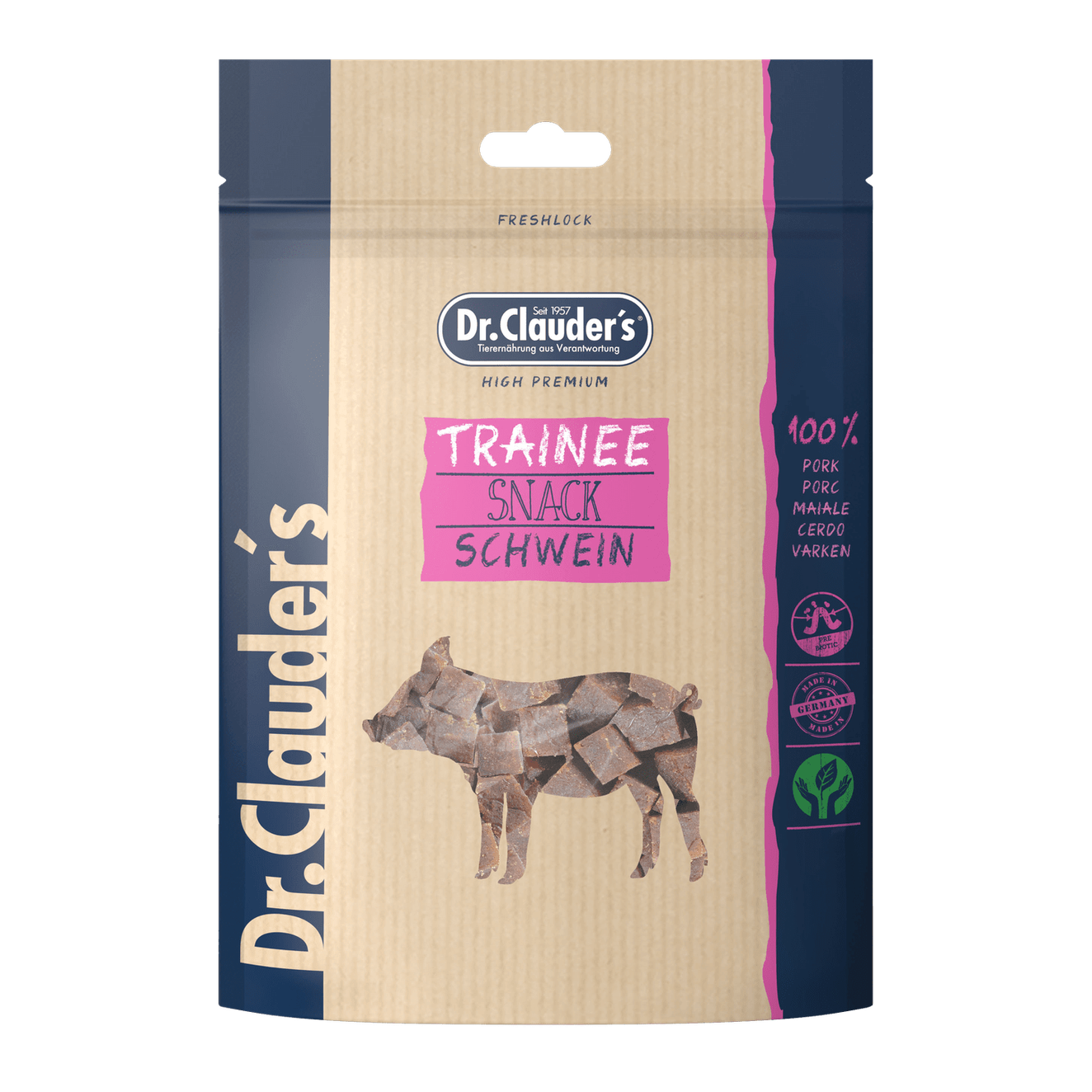 Artikel mit dem Namen Dr.Clauder's Dog Snack Trainee Schweinefleisch im Shop von zoo.de , dem Onlineshop für nachhaltiges Hundefutter und Katzenfutter.