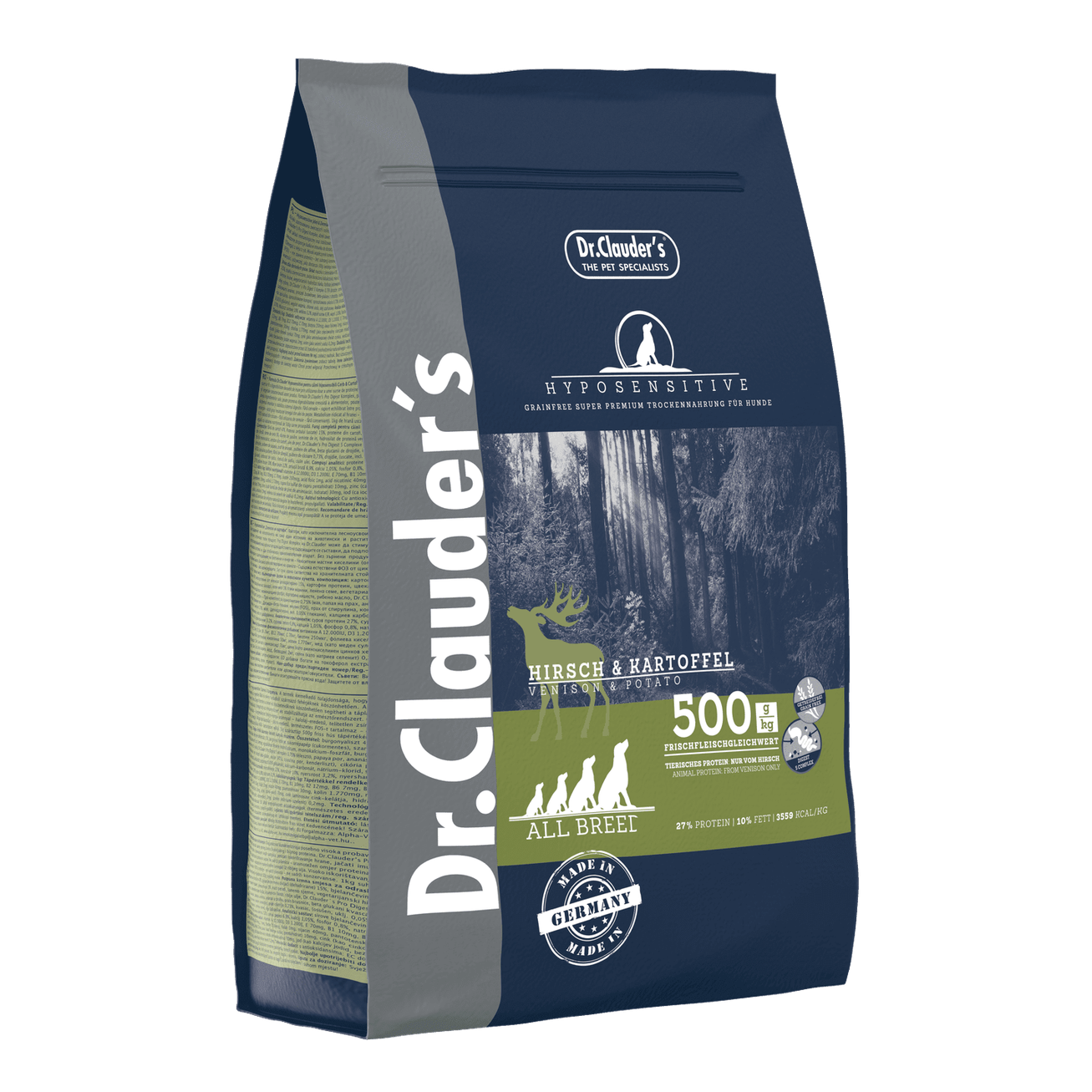 Artikel mit dem Namen Dr.Clauder's Hyposensitive Hirsch+Kartoffel im Shop von zoo.de , dem Onlineshop für nachhaltiges Hundefutter und Katzenfutter.