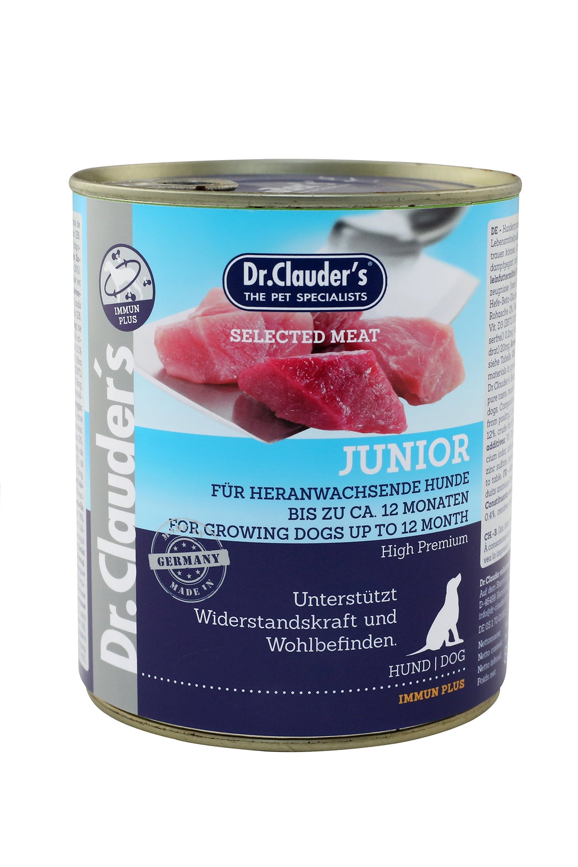 Artikel mit dem Namen Dr.Clauder&#39;s Selected Meat Junior im Shop von zoo.de , dem Onlineshop für nachhaltiges Hundefutter und Katzenfutter.