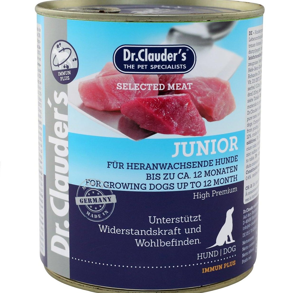 Artikel mit dem Namen Dr.Clauder's Selected Meat Junior im Shop von zoo.de , dem Onlineshop für nachhaltiges Hundefutter und Katzenfutter.