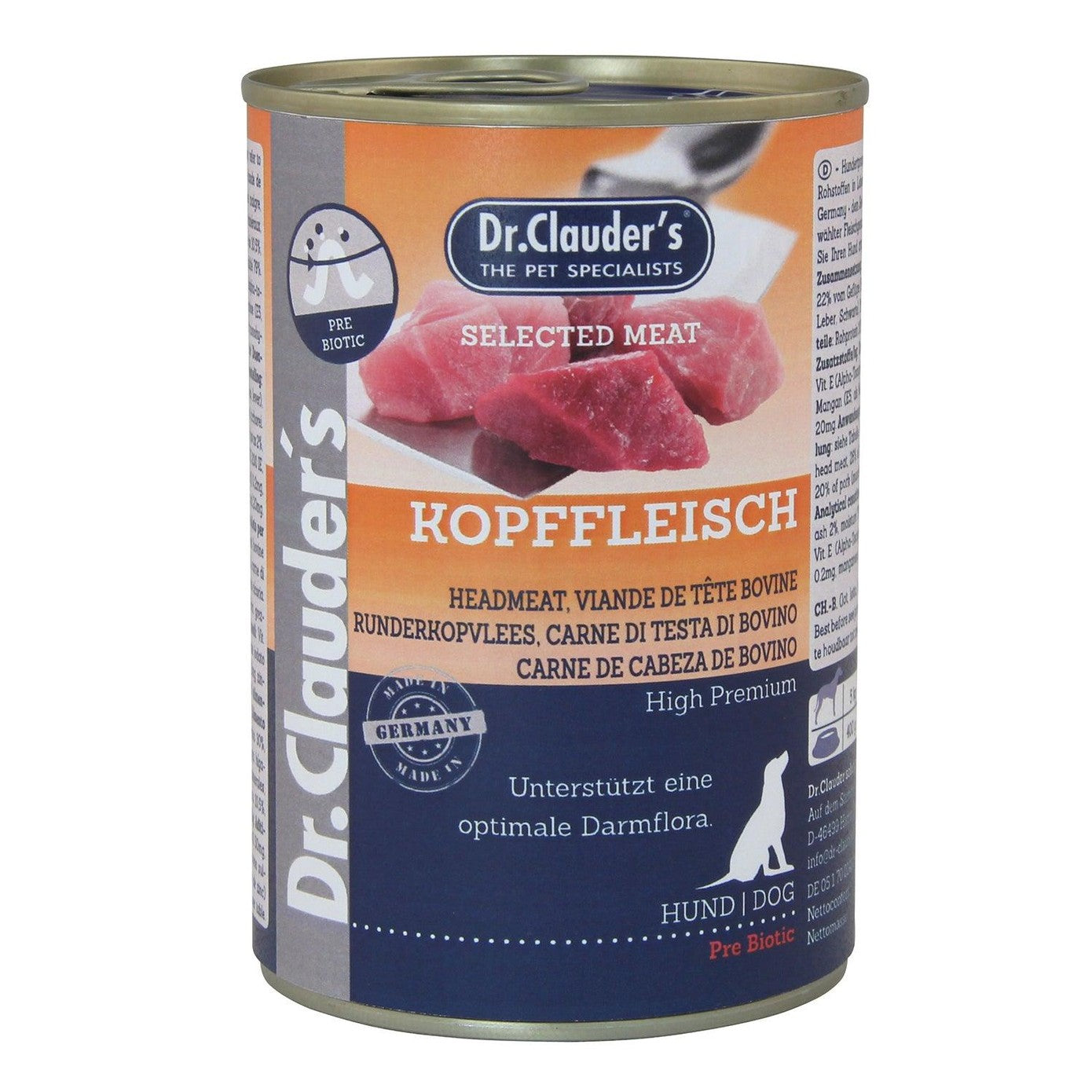 Artikel mit dem Namen Dr.Clauder's Selected Meat Kopffleisch im Shop von zoo.de , dem Onlineshop für nachhaltiges Hundefutter und Katzenfutter.