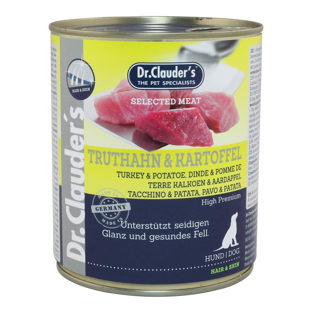 Artikel mit dem Namen Dr.Clauder's Selected Meat Truthahn & Kartoffel im Shop von zoo.de , dem Onlineshop für nachhaltiges Hundefutter und Katzenfutter.