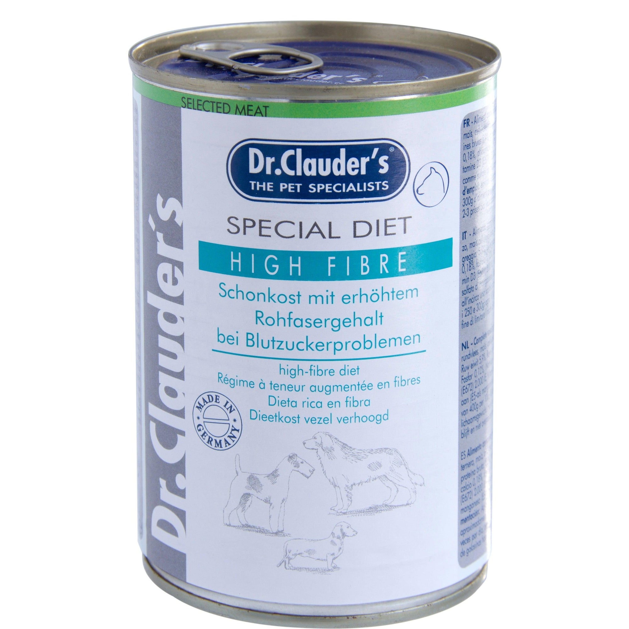 Artikel mit dem Namen Dr.Clauder's Special Diet HighFibre im Shop von zoo.de , dem Onlineshop für nachhaltiges Hundefutter und Katzenfutter.