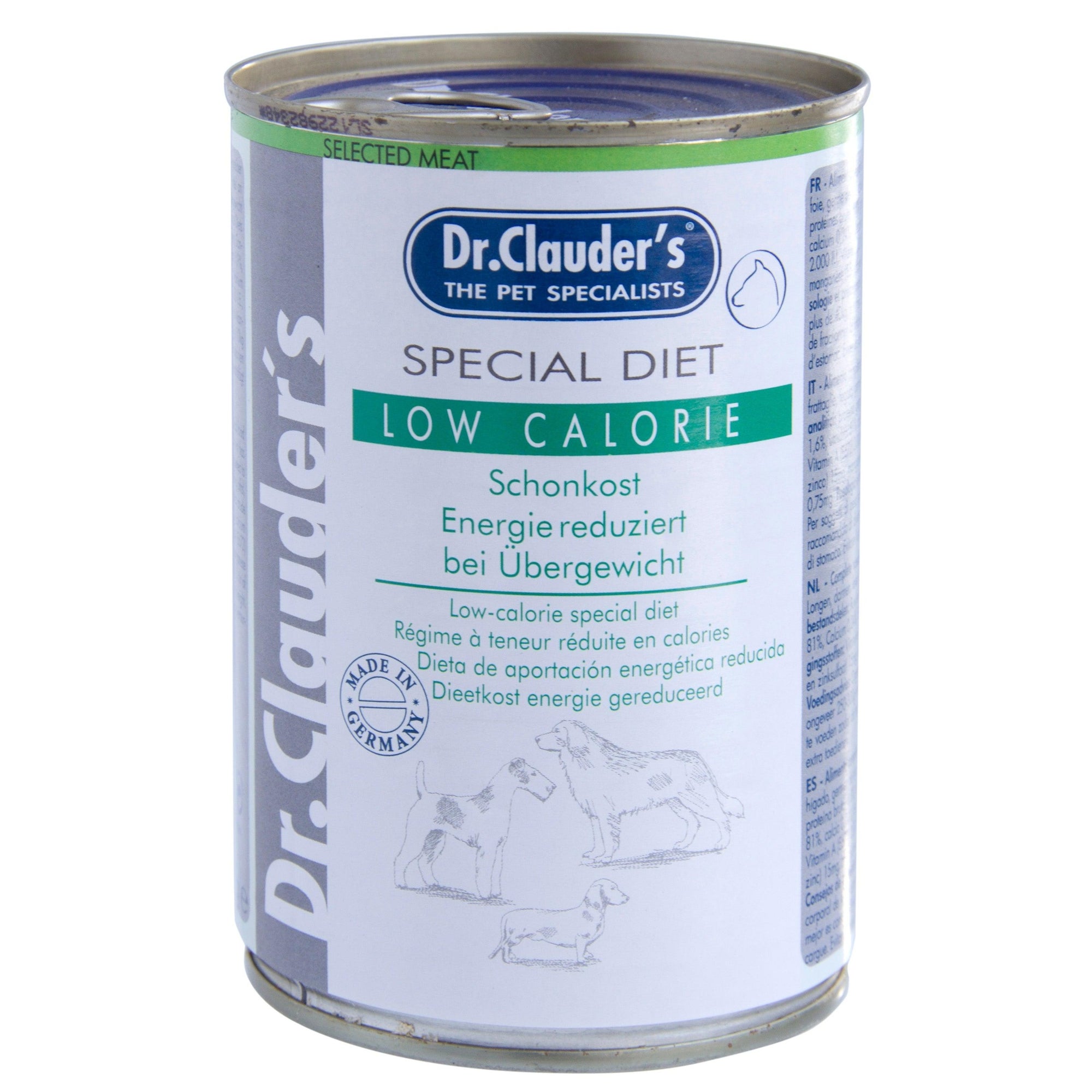Artikel mit dem Namen Dr.Clauder's Special Diet LowCalorie im Shop von zoo.de , dem Onlineshop für nachhaltiges Hundefutter und Katzenfutter.