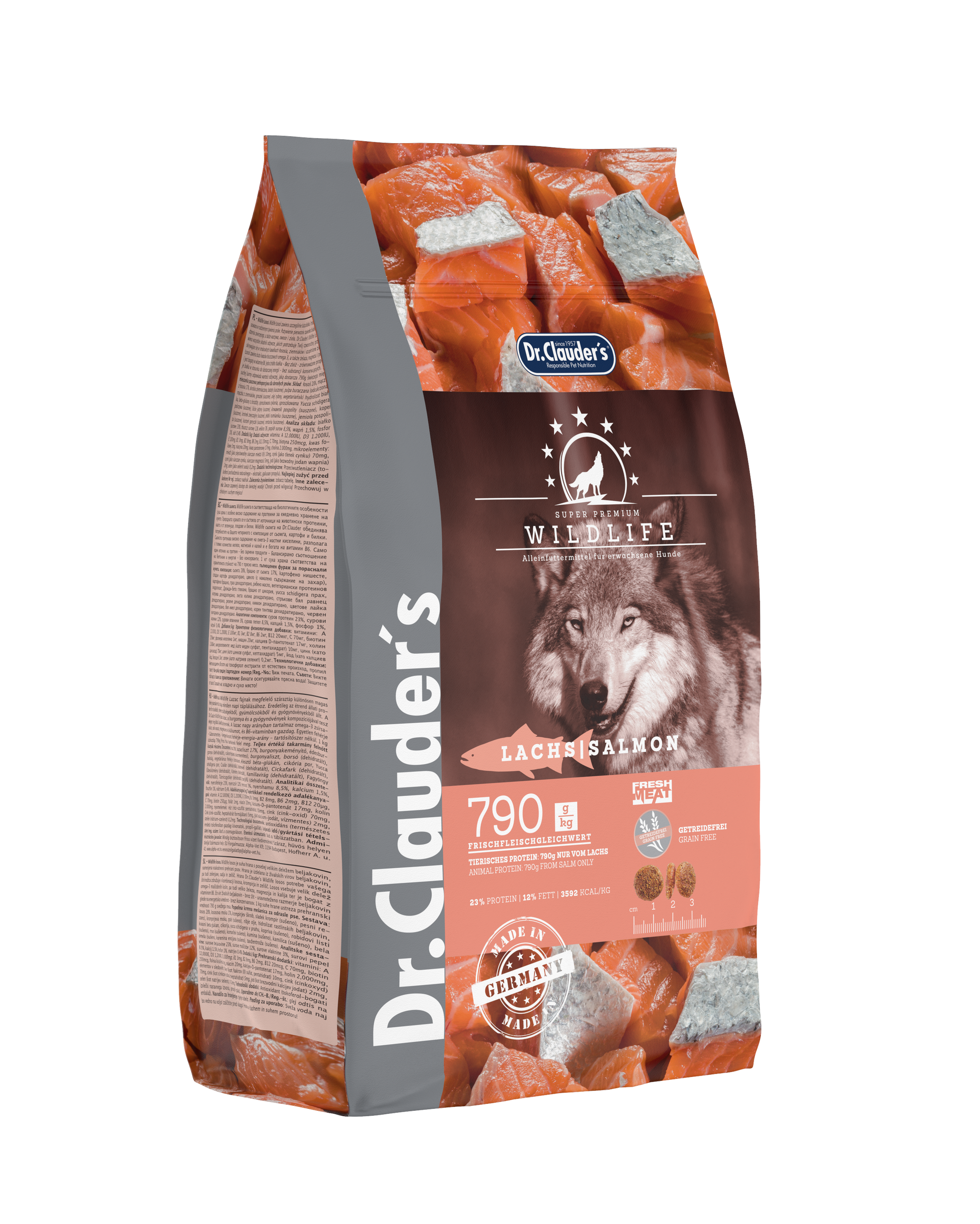 Artikel mit dem Namen Dr.Clauder's Wildlife Lachs im Shop von zoo.de , dem Onlineshop für nachhaltiges Hundefutter und Katzenfutter.