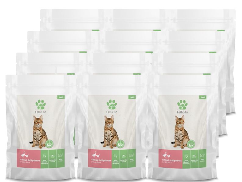 Artikel mit dem Namen Fellicita Geflügel & Geflügelherzen Frischebeutel für Katzen im Shop von zoo.de , dem Onlineshop für nachhaltiges Hundefutter und Katzenfutter.