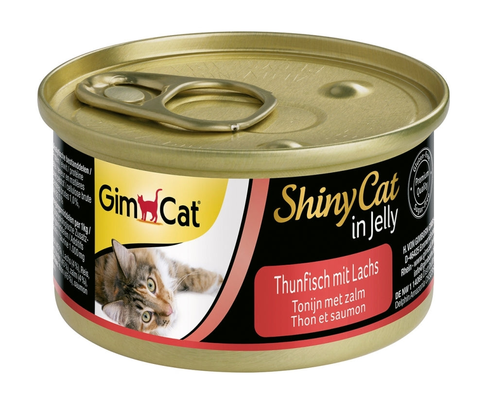 Artikel mit dem Namen GimCat ShinyCat Thunfisch&Lachs im Shop von zoo.de , dem Onlineshop für nachhaltiges Hundefutter und Katzenfutter.