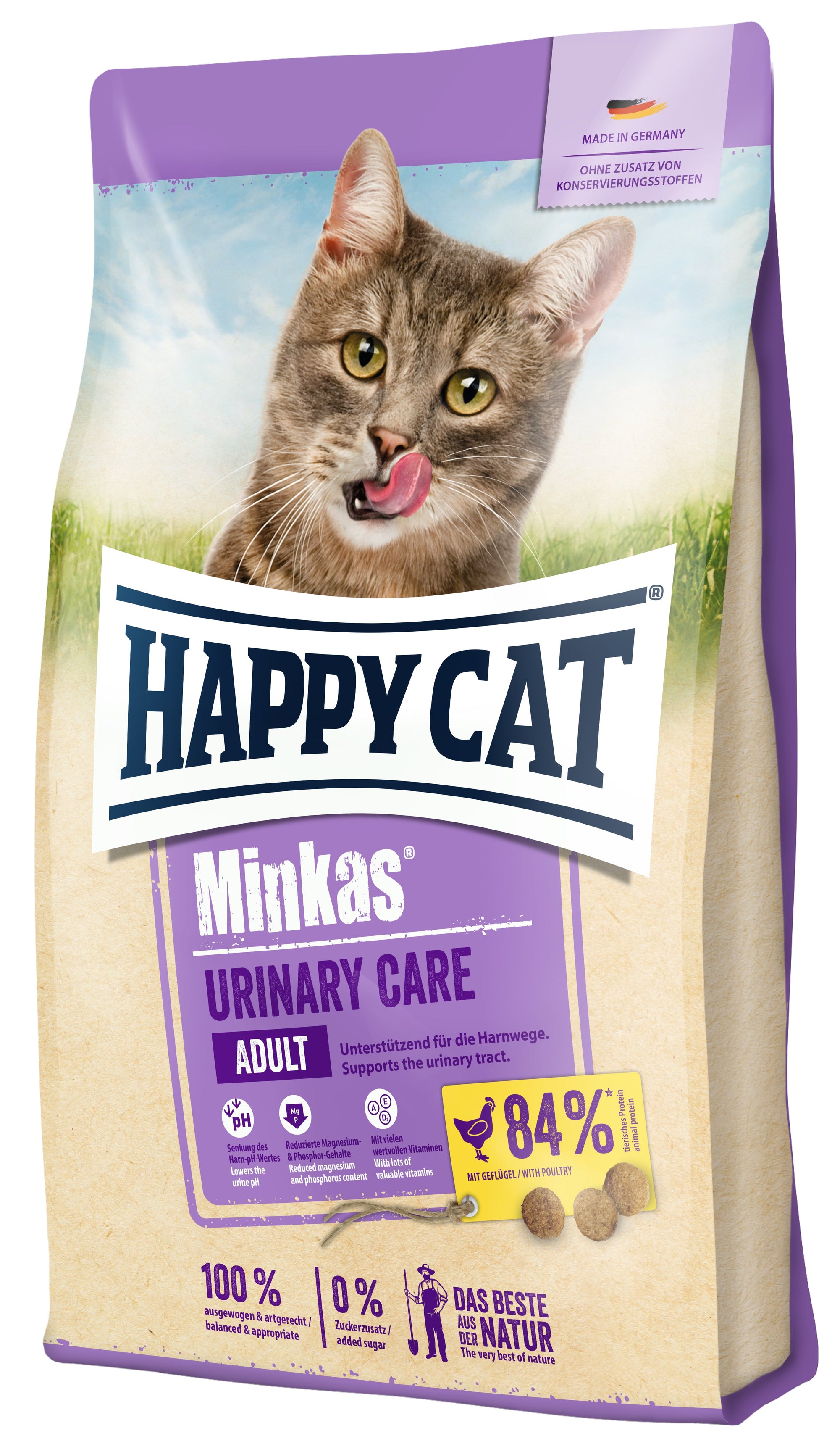 Artikel mit dem Namen Happy Cat Minkas Urinary Care Geflügel im Shop von zoo.de , dem Onlineshop für nachhaltiges Hundefutter und Katzenfutter.