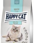 Artikel mit dem Namen Happy Cat Sensitive Haut & Fell im Shop von zoo.de , dem Onlineshop für nachhaltiges Hundefutter und Katzenfutter.