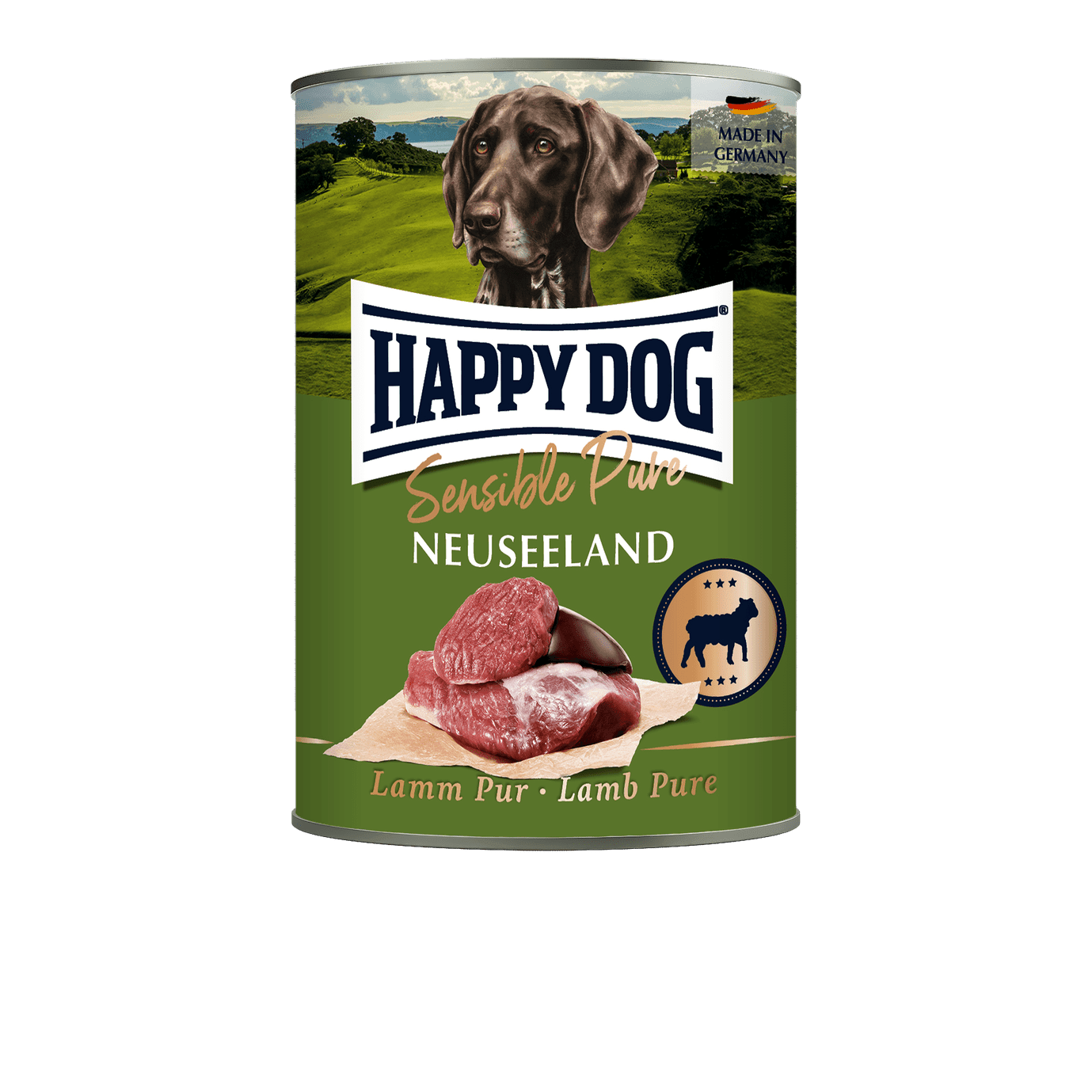 Artikel mit dem Namen Happy Dog Dose Sensible Pure Neuseeland Lamm im Shop von zoo.de , dem Onlineshop für nachhaltiges Hundefutter und Katzenfutter.