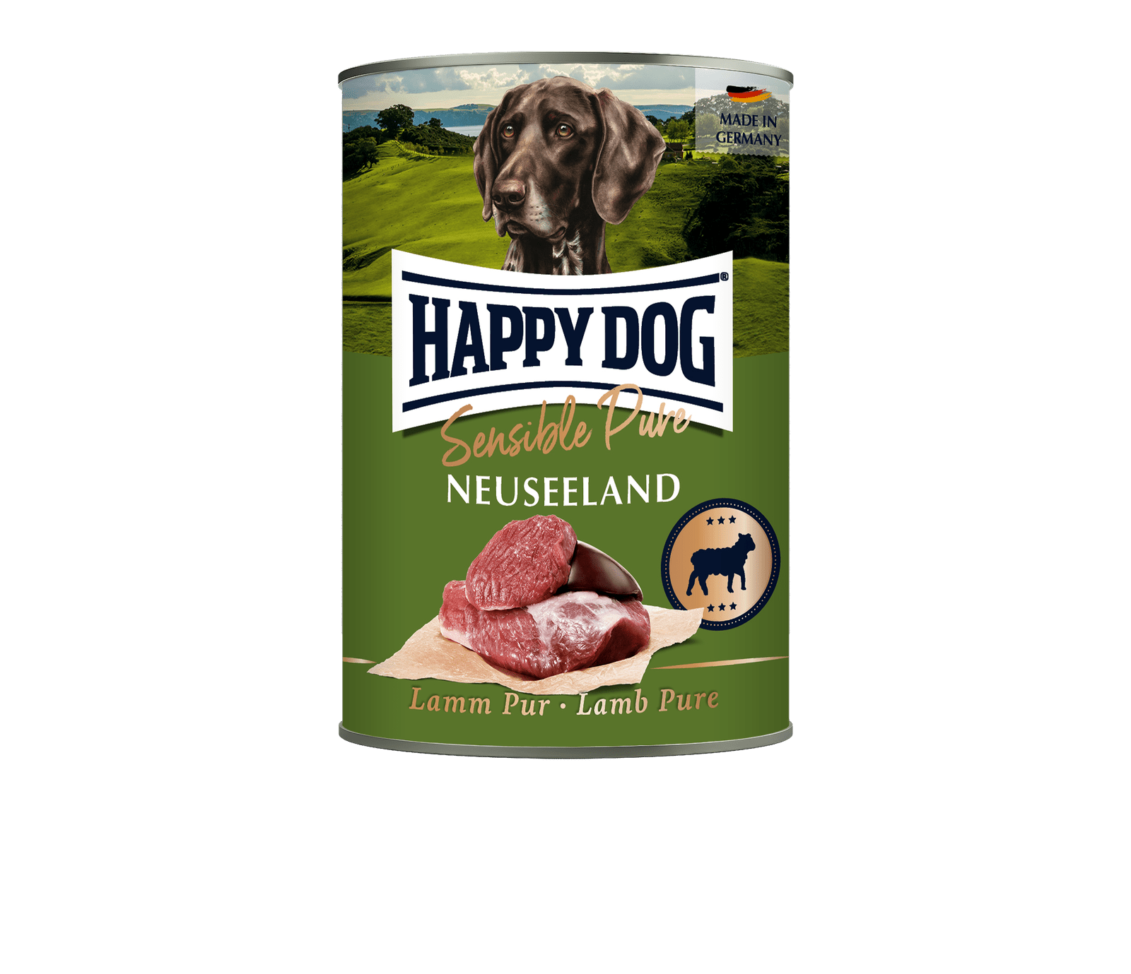 Artikel mit dem Namen Happy Dog Dose Sensible Pure Neuseeland Lamm im Shop von zoo.de , dem Onlineshop für nachhaltiges Hundefutter und Katzenfutter.