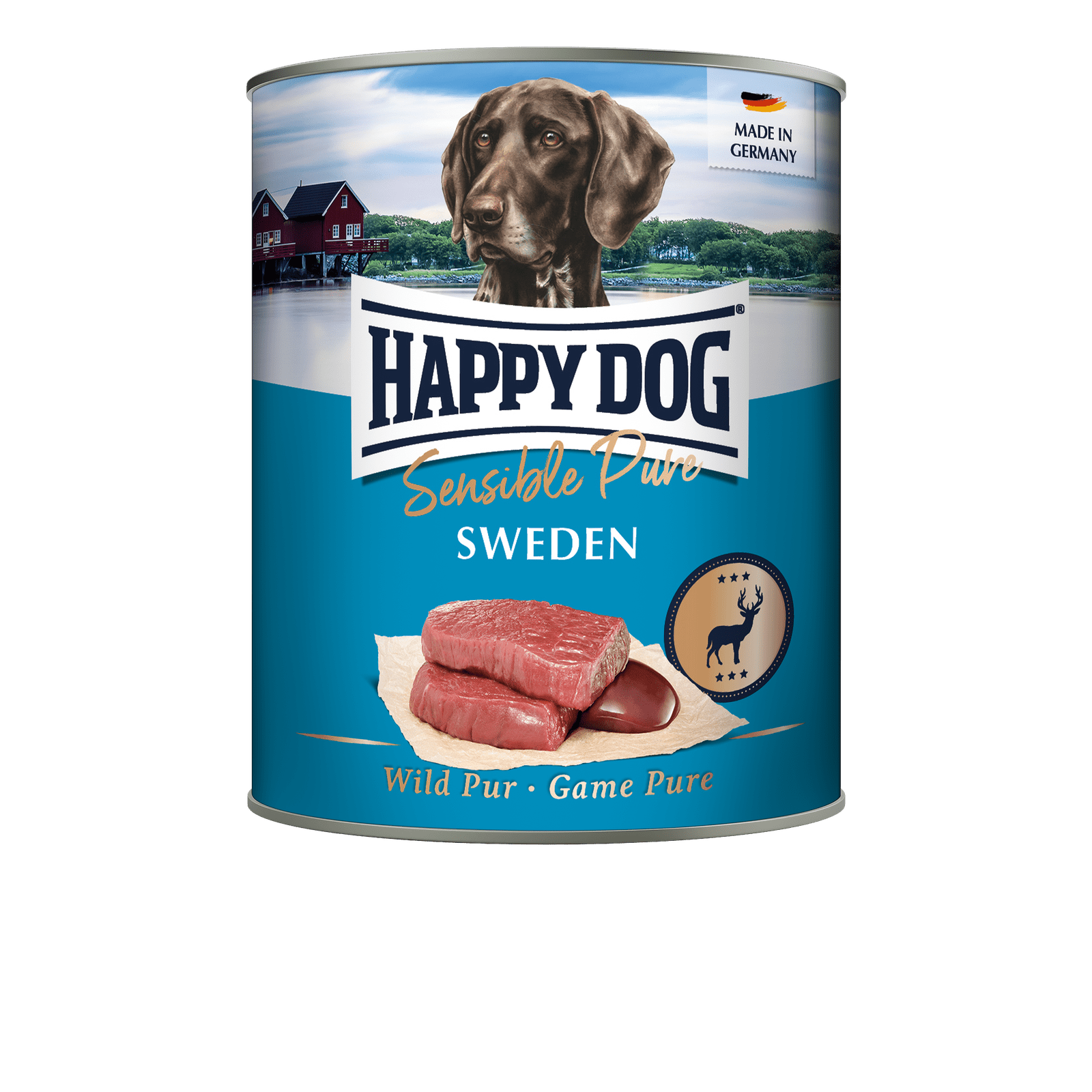 Artikel mit dem Namen Happy Dog Dose Sensible Pure Sweden Wild im Shop von zoo.de , dem Onlineshop für nachhaltiges Hundefutter und Katzenfutter.