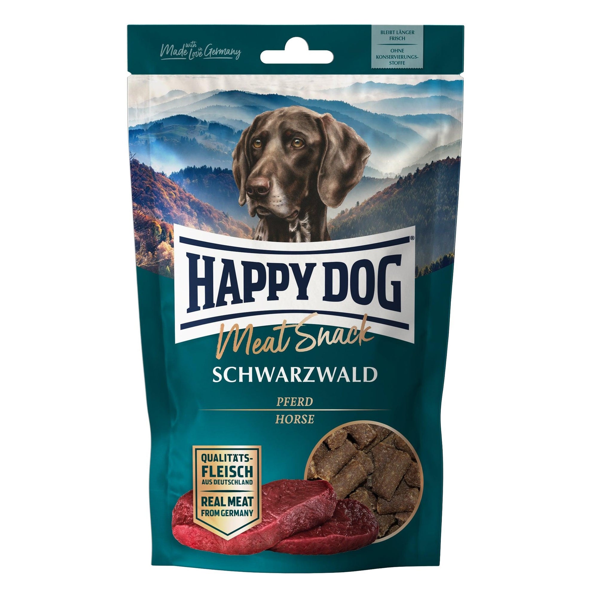 Artikel mit dem Namen Happy Dog Meat Snack Schwarzwald im Shop von zoo.de , dem Onlineshop für nachhaltiges Hundefutter und Katzenfutter.