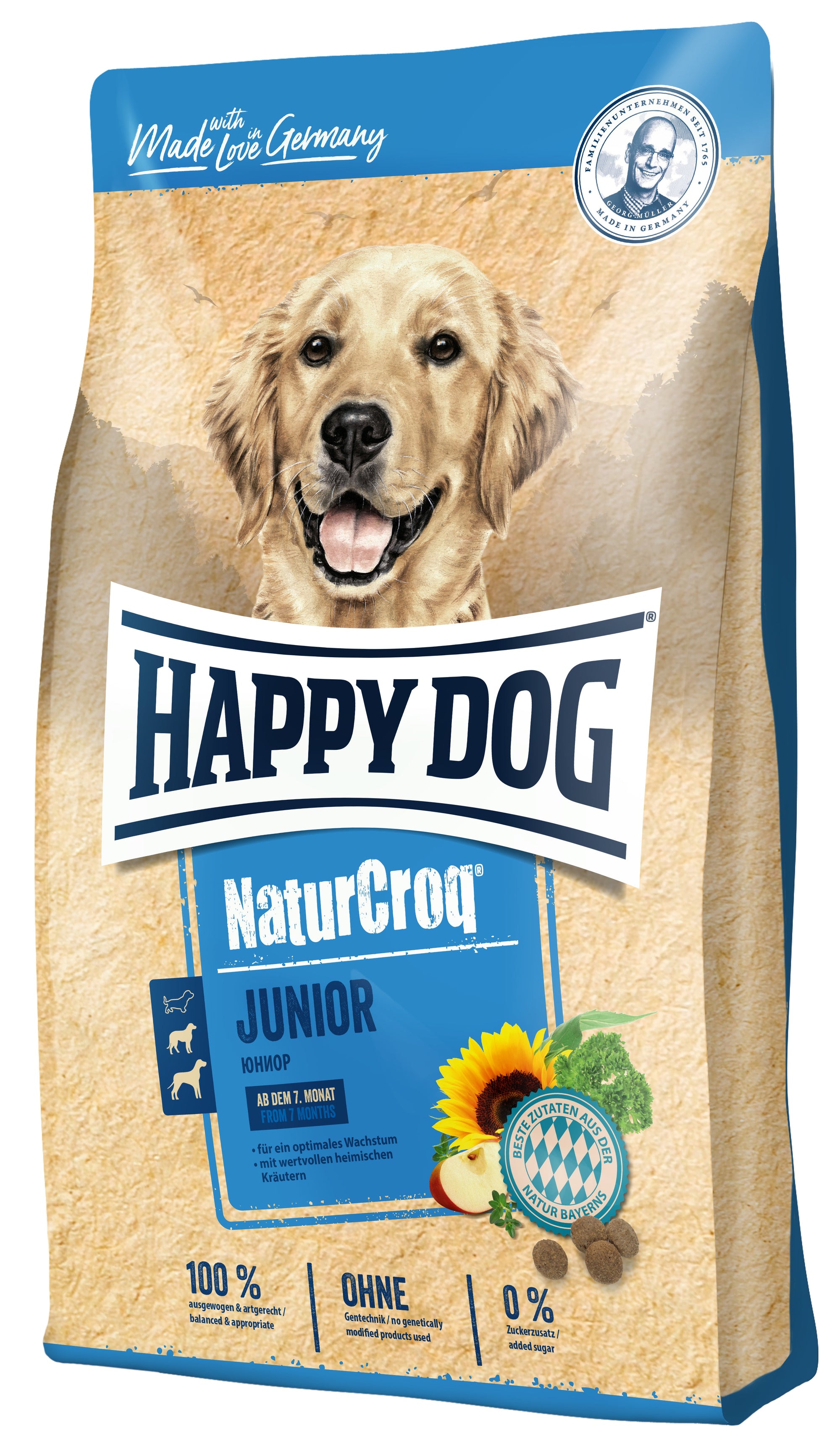 Artikel mit dem Namen Happy Dog NaturCroq Junior im Shop von zoo.de , dem Onlineshop für nachhaltiges Hundefutter und Katzenfutter.