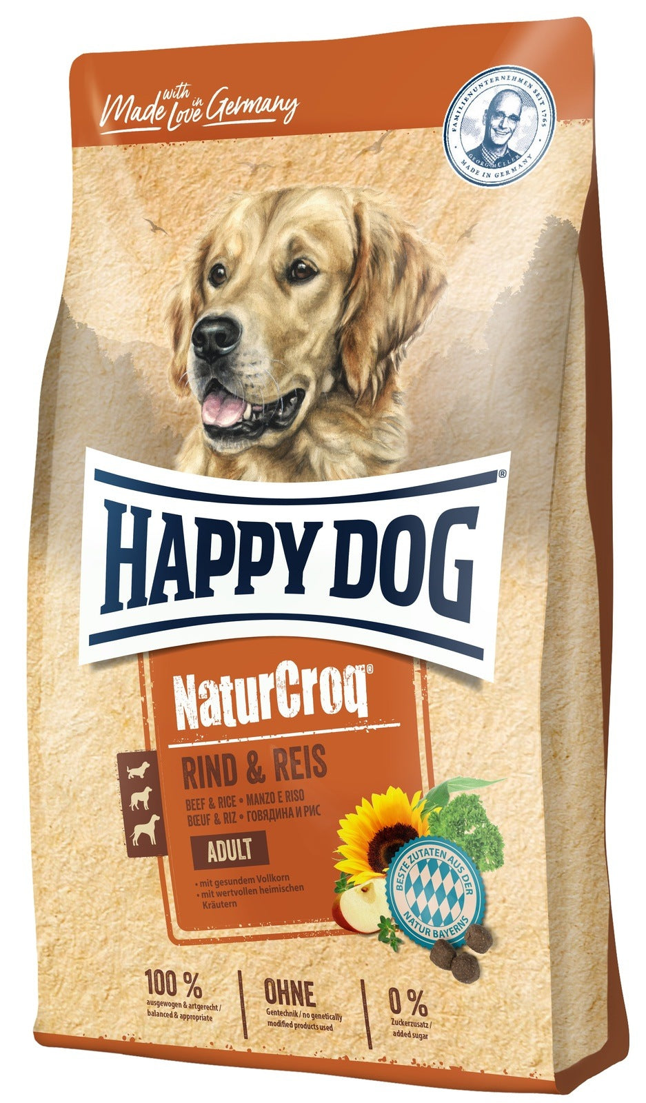 Artikel mit dem Namen Happy Dog NaturCroq Rind & Reis im Shop von zoo.de , dem Onlineshop für nachhaltiges Hundefutter und Katzenfutter.