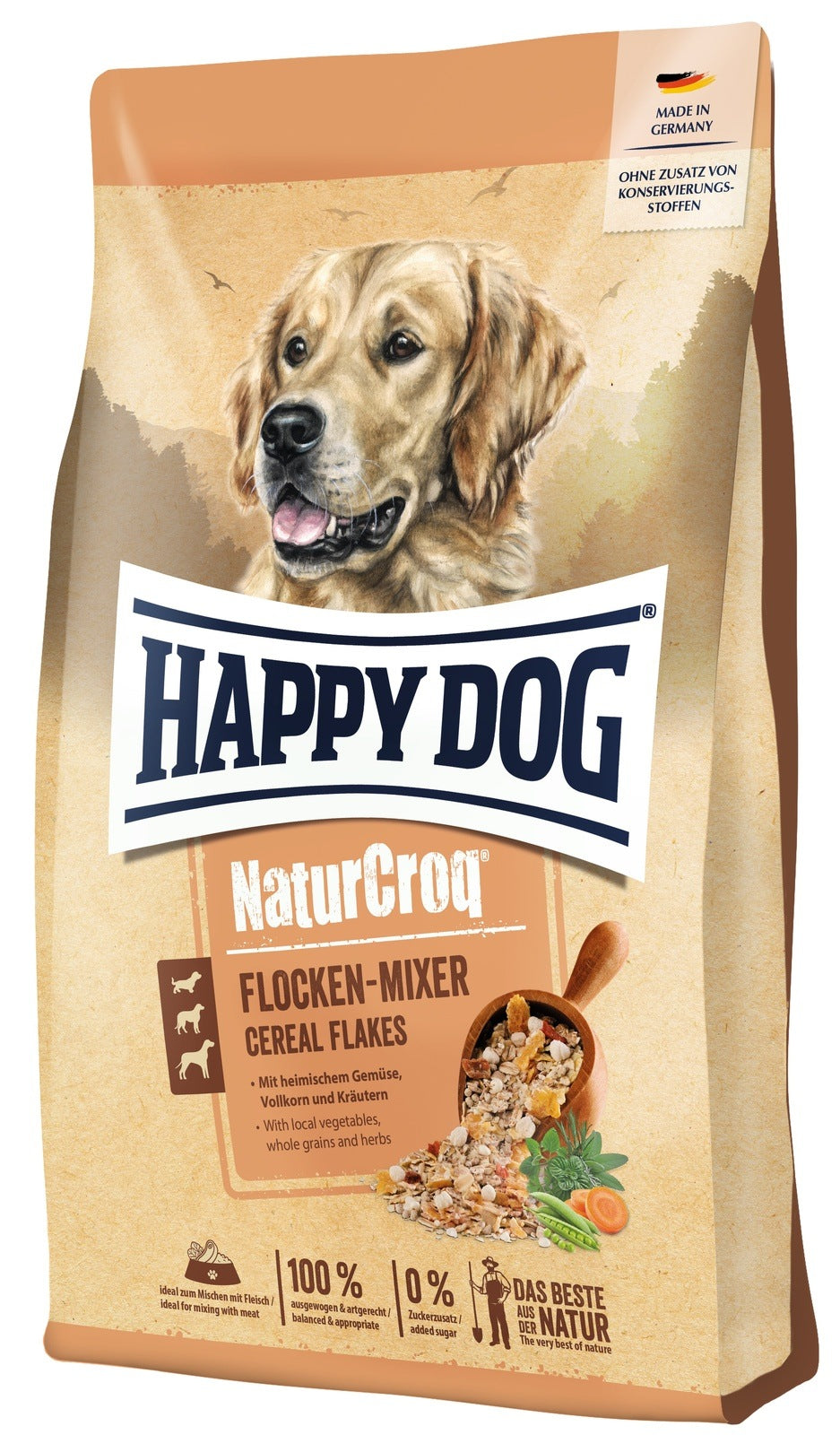 Artikel mit dem Namen Happy Dog Premium NaturCroq Flocken Mixer im Shop von zoo.de , dem Onlineshop für nachhaltiges Hundefutter und Katzenfutter.