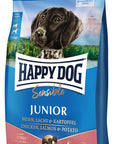 Artikel mit dem Namen Happy Dog Sensible Junior Lachs & Kartoffel im Shop von zoo.de , dem Onlineshop für nachhaltiges Hundefutter und Katzenfutter.