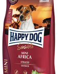 Artikel mit dem Namen Happy Dog Sensible Mini Africa im Shop von zoo.de , dem Onlineshop für nachhaltiges Hundefutter und Katzenfutter.