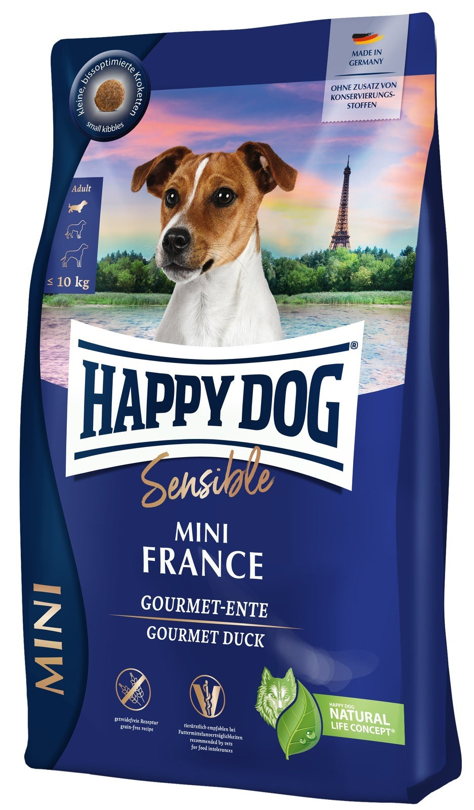 Artikel mit dem Namen Happy Dog Sensible Mini France im Shop von zoo.de , dem Onlineshop für nachhaltiges Hundefutter und Katzenfutter.