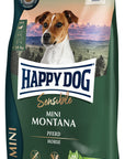 Artikel mit dem Namen Happy Dog Sensible Mini Montana im Shop von zoo.de , dem Onlineshop für nachhaltiges Hundefutter und Katzenfutter.