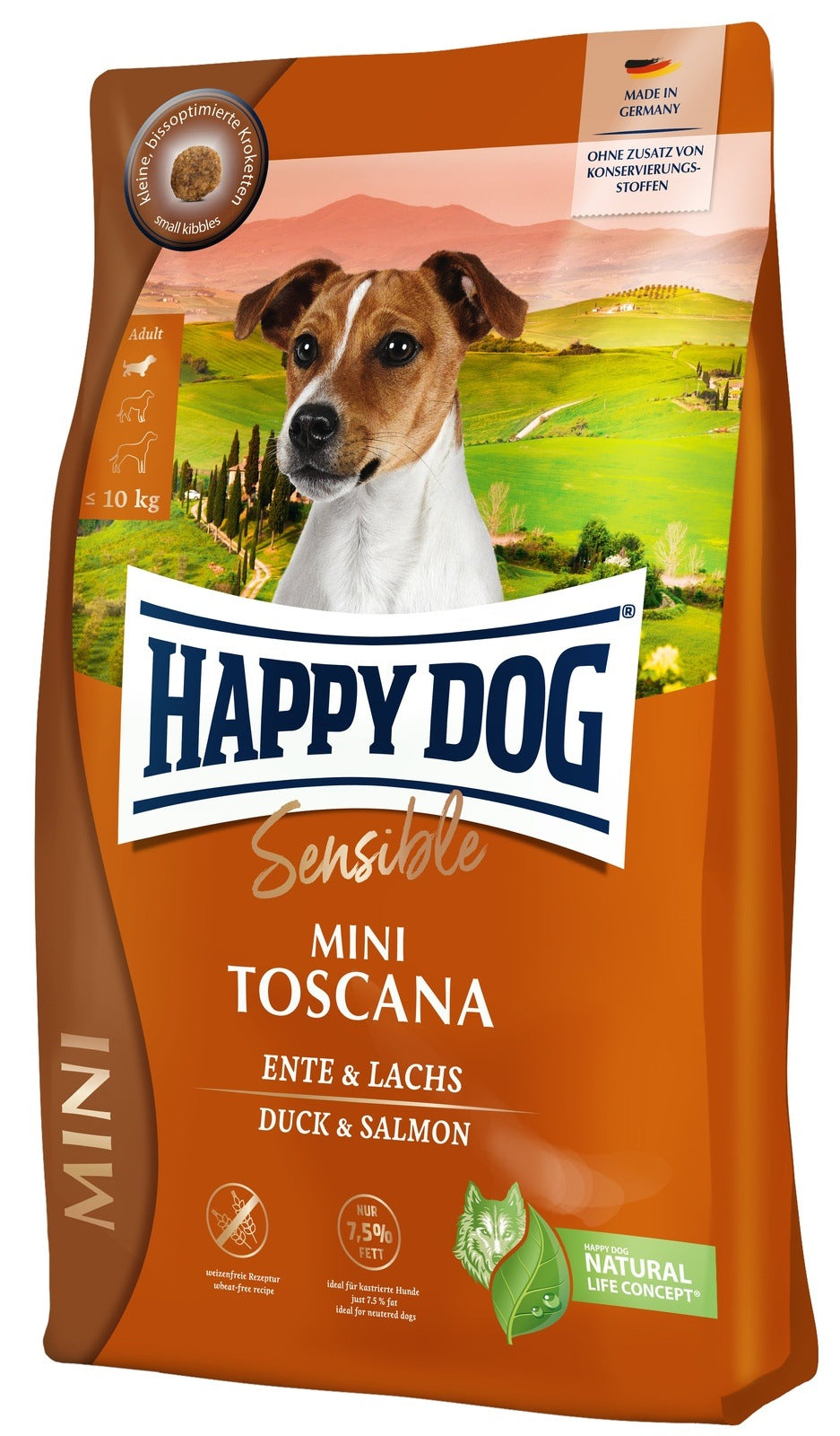 Artikel mit dem Namen Happy Dog Sensible Mini Toscana im Shop von zoo.de , dem Onlineshop für nachhaltiges Hundefutter und Katzenfutter.