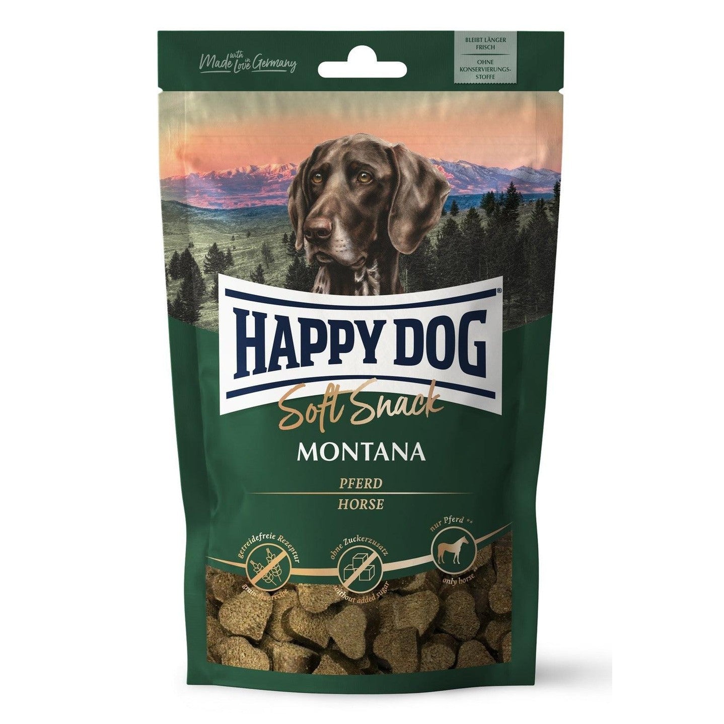 Artikel mit dem Namen Happy Dog Soft Snack Montana im Shop von zoo.de , dem Onlineshop für nachhaltiges Hundefutter und Katzenfutter.