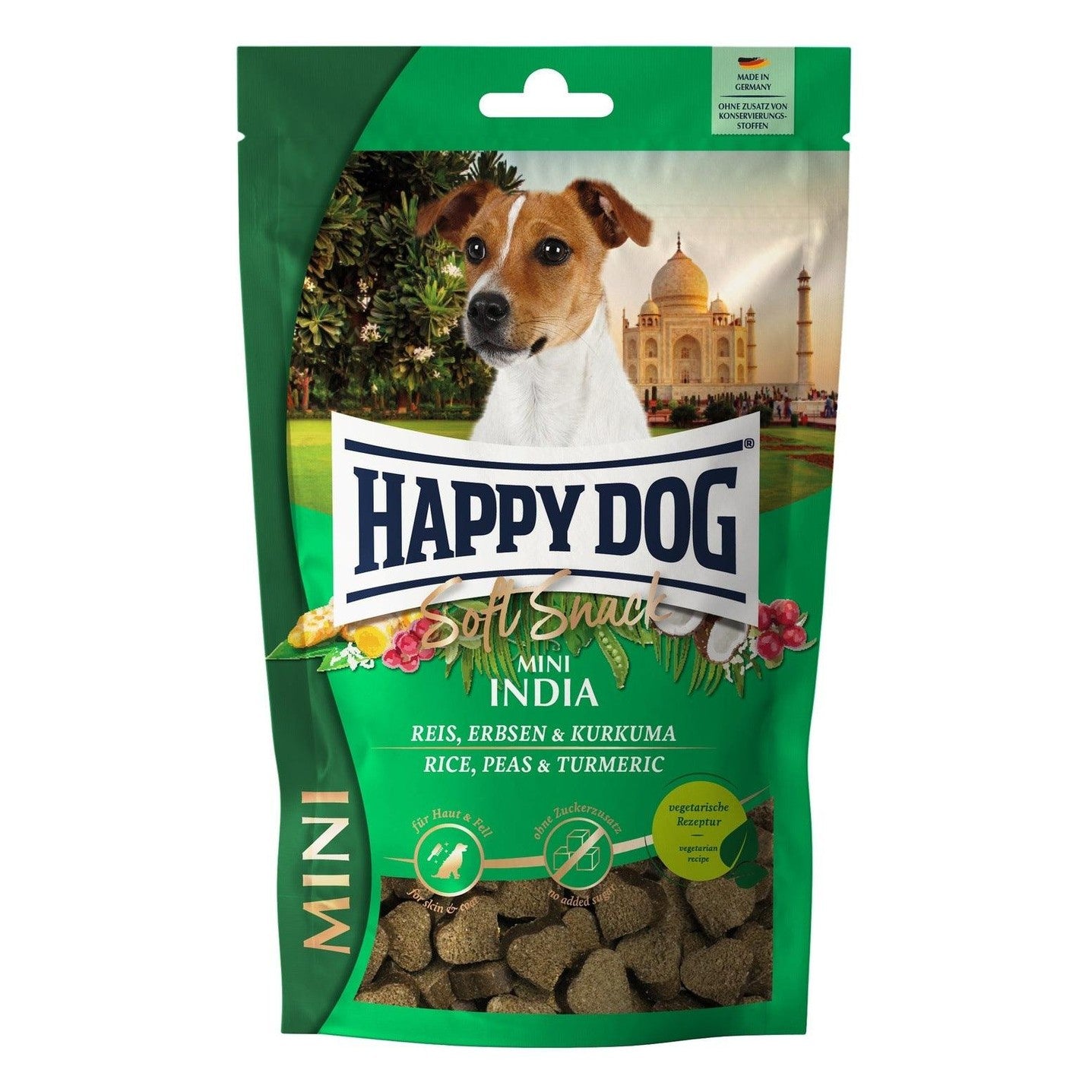 Artikel mit dem Namen Happy Dog SoftSnack Mini India im Shop von zoo.de , dem Onlineshop für nachhaltiges Hundefutter und Katzenfutter.