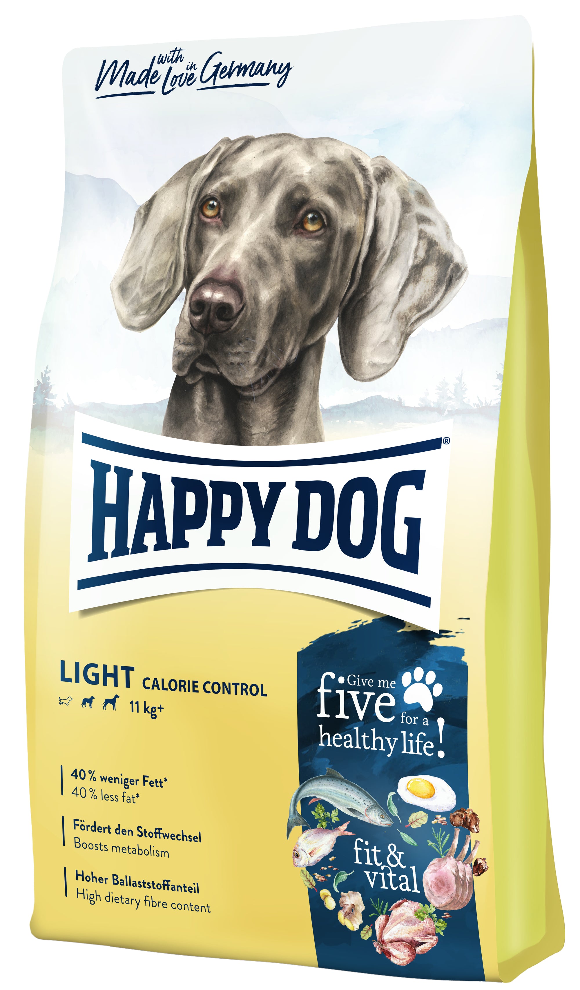 Artikel mit dem Namen Happy Dog Supreme fit & vital Light im Shop von zoo.de , dem Onlineshop für nachhaltiges Hundefutter und Katzenfutter.