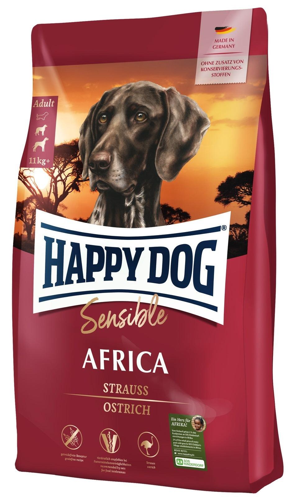 Artikel mit dem Namen Happy Dog Supreme Sensible Africa im Shop von zoo.de , dem Onlineshop für nachhaltiges Hundefutter und Katzenfutter.