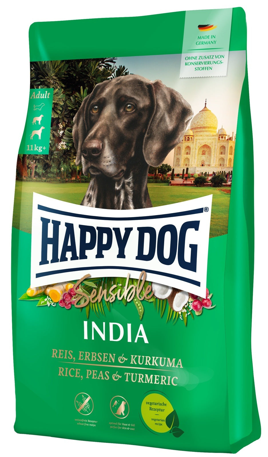 Artikel mit dem Namen Happy Dog Supreme Sensible India im Shop von zoo.de , dem Onlineshop für nachhaltiges Hundefutter und Katzenfutter.