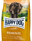 Artikel mit dem Namen Happy Dog Supreme Sensible Piemonte im Shop von zoo.de , dem Onlineshop für nachhaltiges Hundefutter und Katzenfutter.