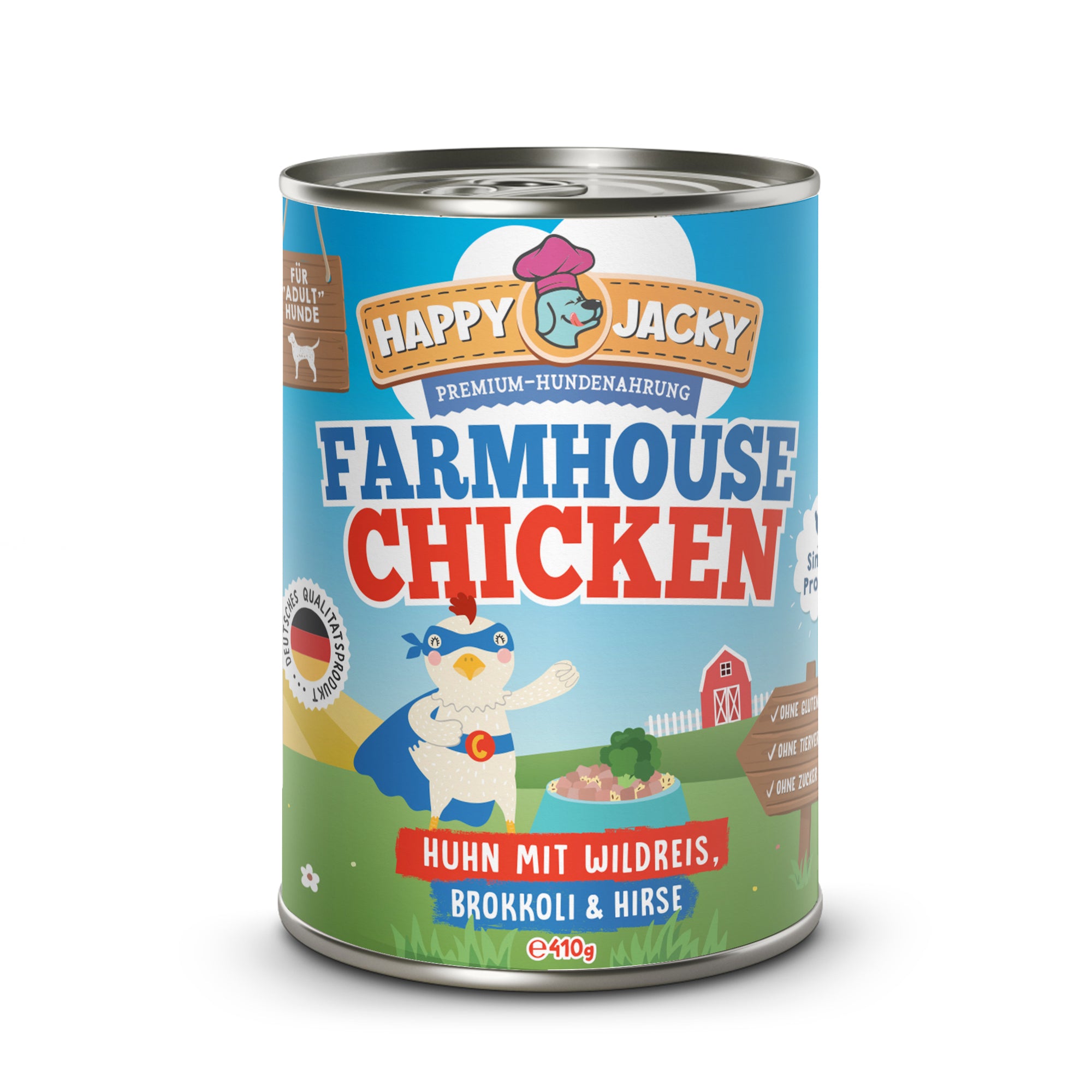 Artikel mit dem Namen Happy Jacky Farmhouse Chicken im Shop von zoo.de , dem Onlineshop für nachhaltiges Hundefutter und Katzenfutter.