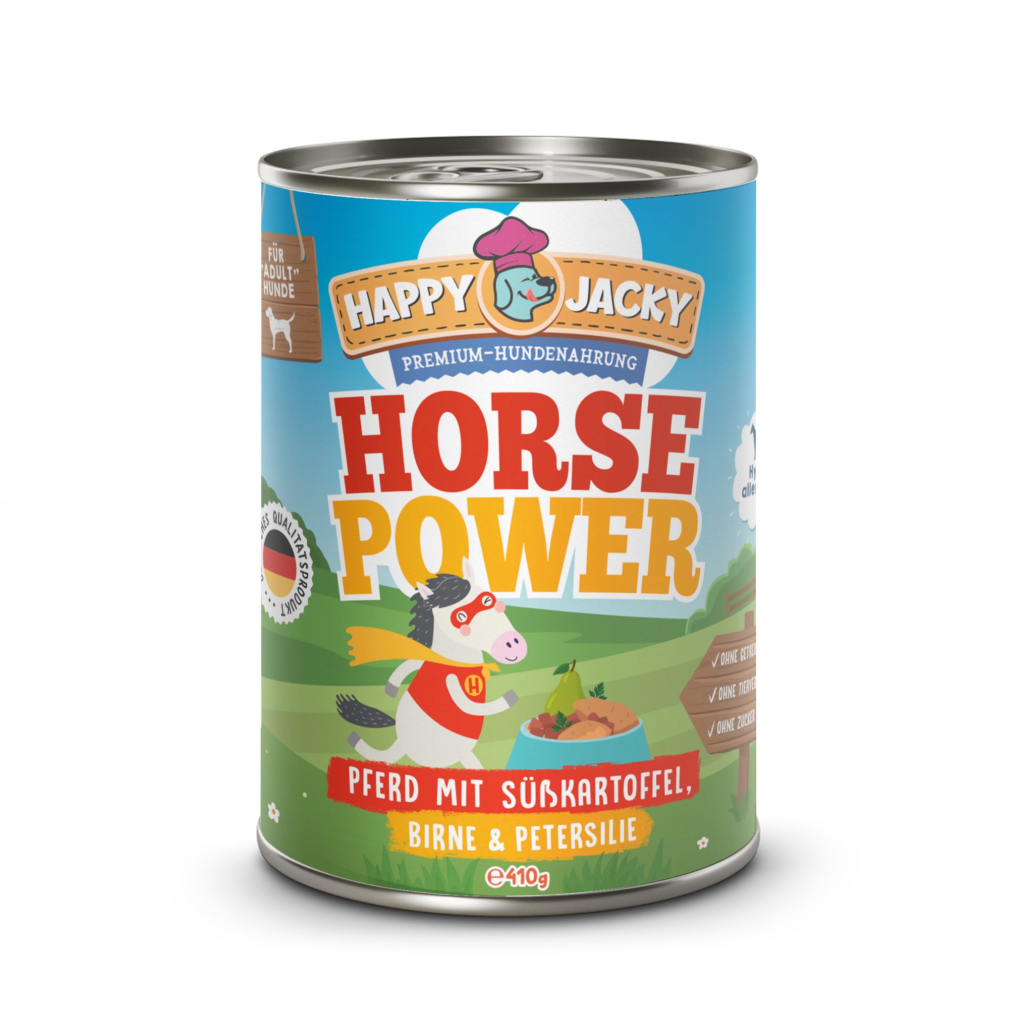 Artikel mit dem Namen Happy Jacky Power Horse im Shop von zoo.de , dem Onlineshop für nachhaltiges Hundefutter und Katzenfutter.