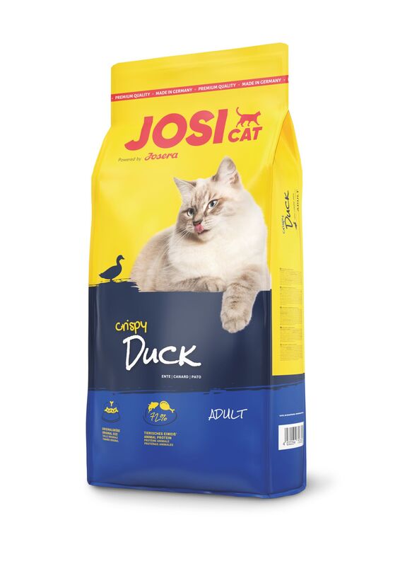 Artikel mit dem Namen JosiCat Crispy Duck im Shop von zoo.de , dem Onlineshop für nachhaltiges Hundefutter und Katzenfutter.