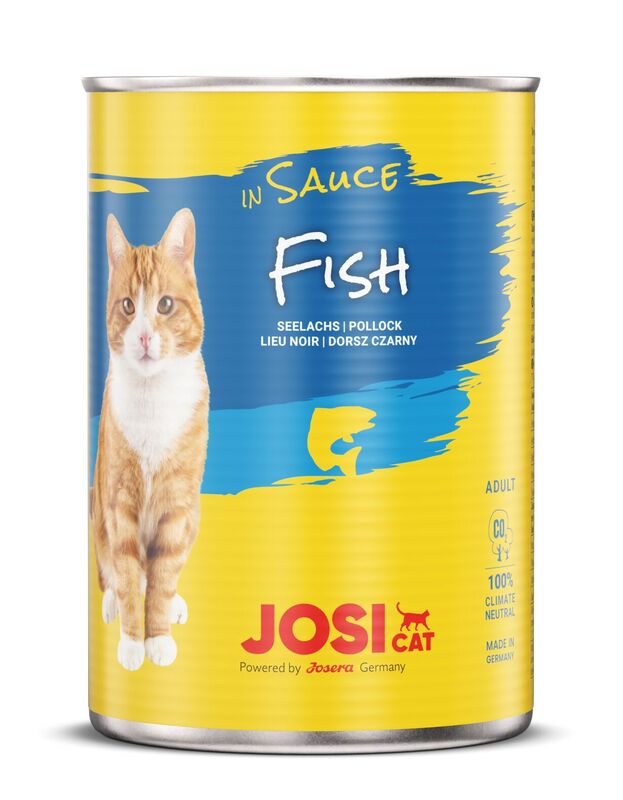 Artikel mit dem Namen JosiCat Fish in Sauce im Shop von zoo.de , dem Onlineshop für nachhaltiges Hundefutter und Katzenfutter.