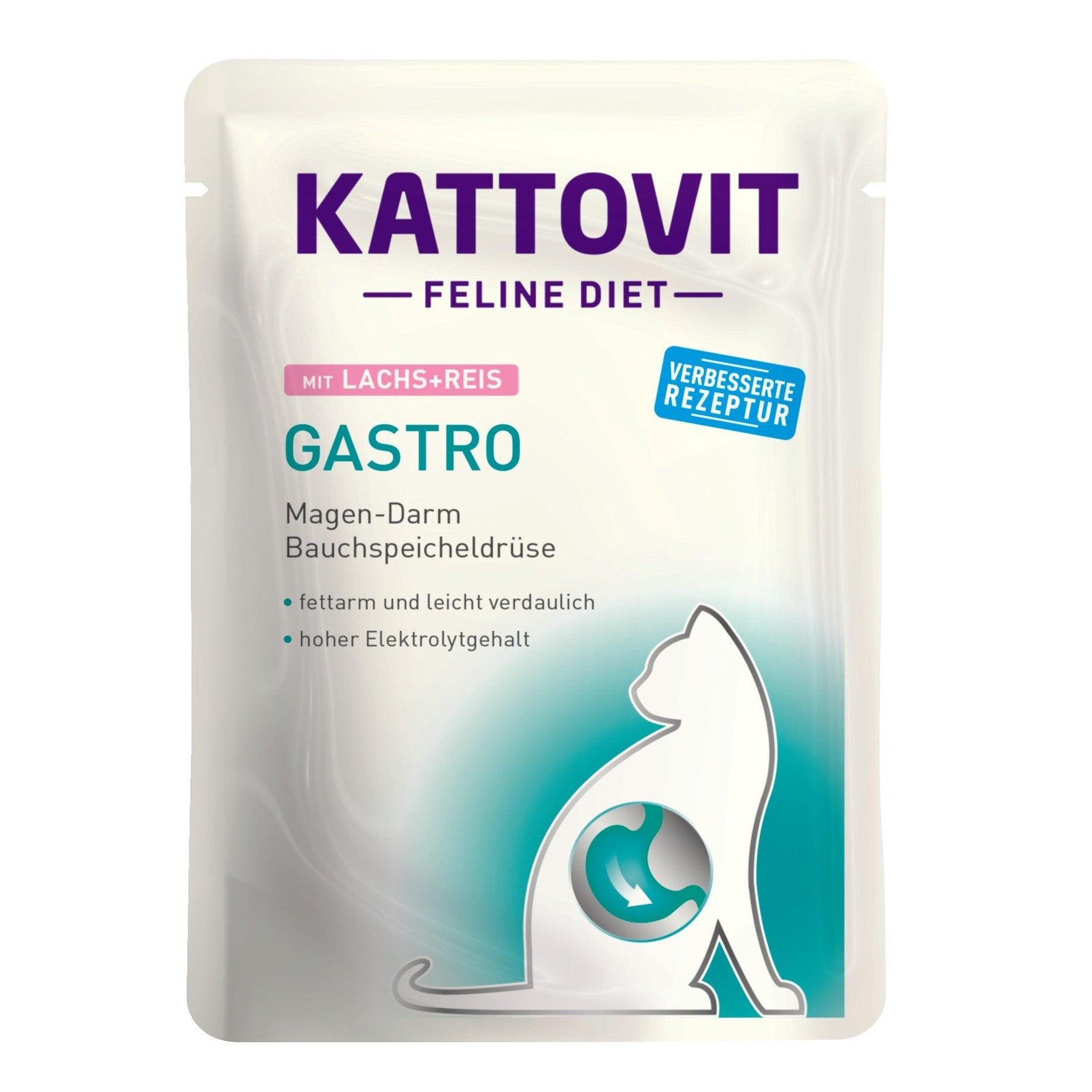 Artikel mit dem Namen Kattovit Feline Diet Gastro Lachs + Reis im Shop von zoo.de , dem Onlineshop für nachhaltiges Hundefutter und Katzenfutter.