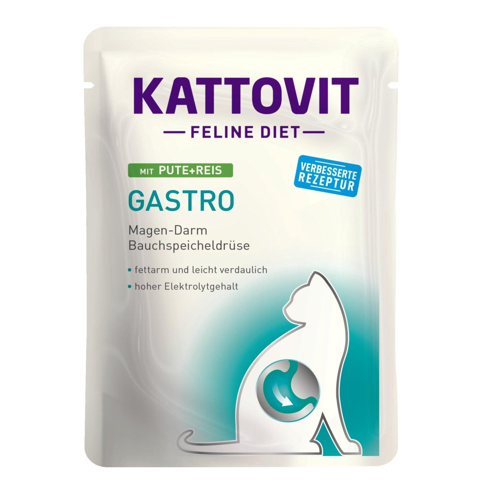 Artikel mit dem Namen Kattovit Feline Diet Gastro Pute + Reis im Shop von zoo.de , dem Onlineshop für nachhaltiges Hundefutter und Katzenfutter.