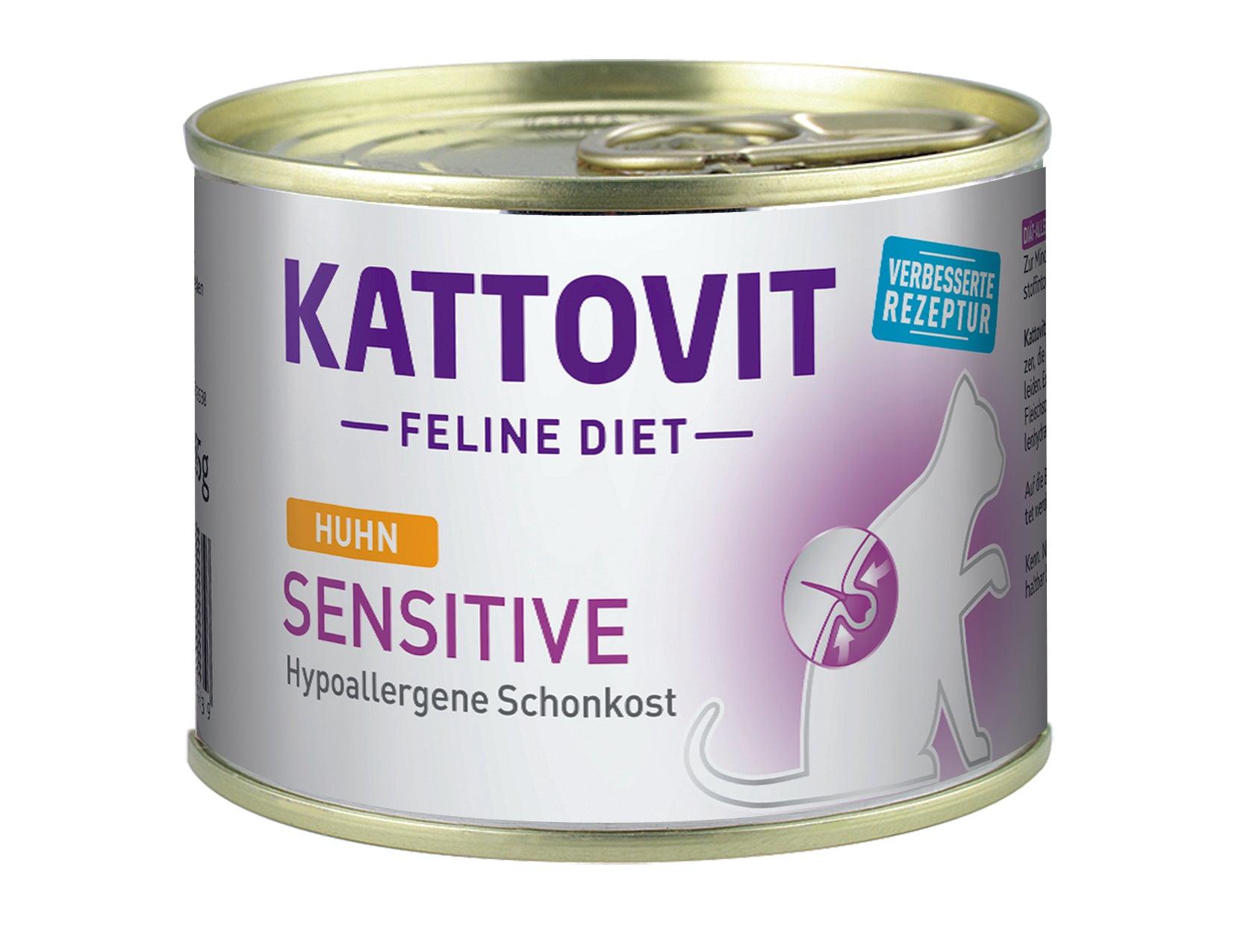 Artikel mit dem Namen Kattovit Feline Diet Sensitive Huhn im Shop von zoo.de , dem Onlineshop für nachhaltiges Hundefutter und Katzenfutter.